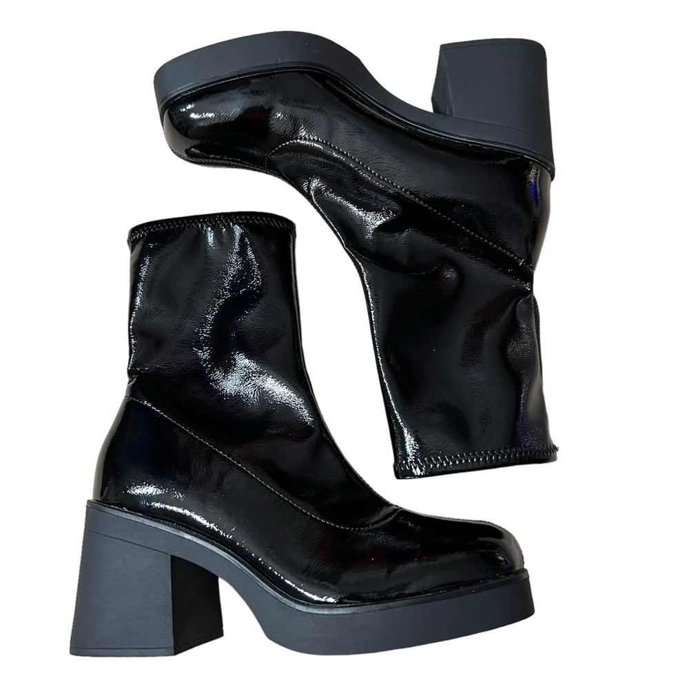CALL IT SPRING Mid Calf Go-Go Boot Chunky Lug Sole - Picture 2 of 8